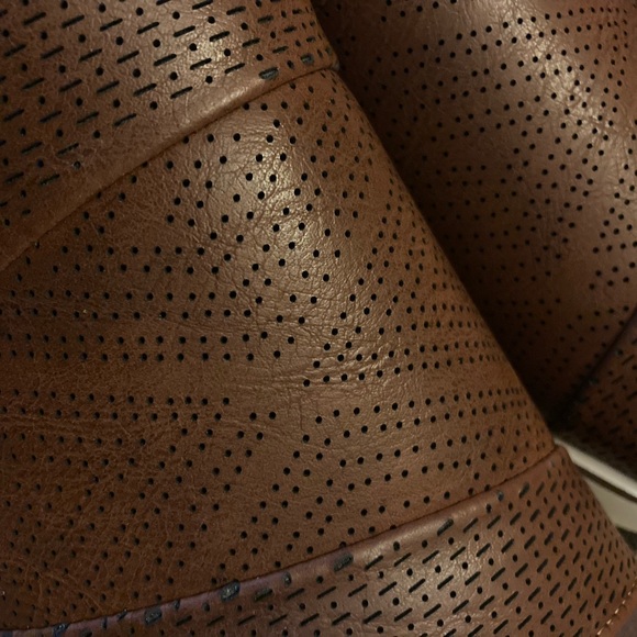 Whiskey color slides, wedge heel, man made material, brand new w/box - Picture 6 of 9